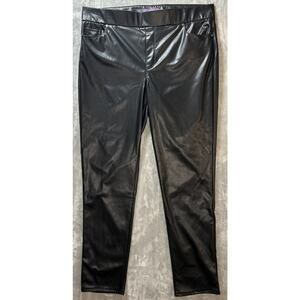 Gloria Vanderbilt Pants Womens 16 Black Faux Leather Slim Stretch Quiet Money